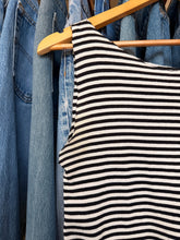 Vintage Black & White Cutoff Stripe Tank | Small