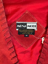 Vintage 90s Mona Mode Red Suede Vest|Medium