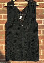 Vintage crochet beaded vest cardigan- S/M