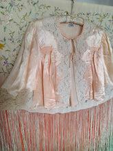 30’s Peach Satin Tulure Bed Jacket | Medium