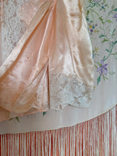 30’s Peach Satin Tulure Bed Jacket | Medium