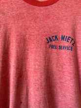 Vintage 70s Jack Mietz Fuel Service Red Ringer Distressed T-Shirt|Size S/M