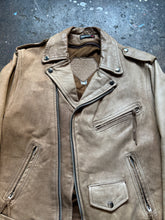 Vintage Diamond Leather light brown leather moto jacket | M
