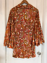 70’s Oops California Paisley Bell Sleeve Mini Dress | Sm/M
