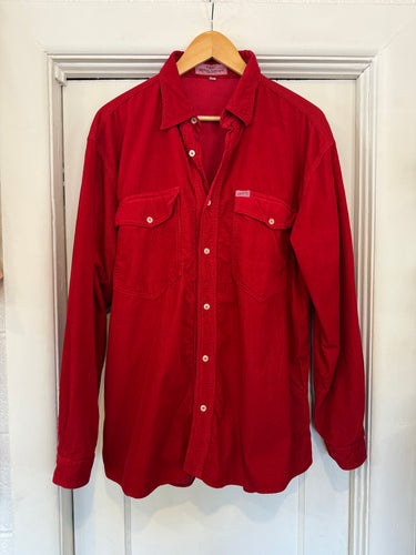 Vintage 90’s Guess red corduroy button up | large