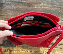 Vintage Red Leather Crossbody Purse
