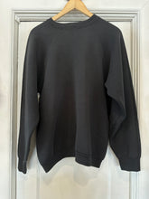 Vintage 80s/90s Chanel Bootleg Embroidered Crewneck Sweatshirt Faded Black|Large