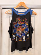 Vintage 70’s 80’s Black Sabbath cut off raglan tee | large