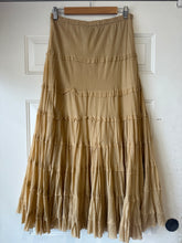 Vintage Beige Tiered Maxi Skirt|Size M/L
