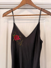 2002 Victoria’s Secret Black Silk Rose Embroidered Maxi Slip | M