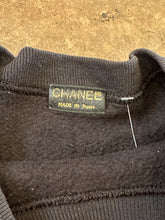 Vintage 80s/90s Chanel Bootleg Embroidered Crewneck Sweatshirt Faded Black|Large