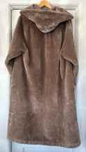 Vintage faux fur hooded trench coat