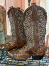 Vintage Tony Lama Brown Snakeskin Boots|9.5 D