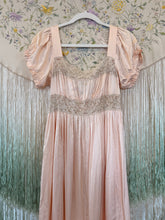 Antique 30’s Iris Silk & Rayon Peach Peignoir Robe Slip Set | sm/m