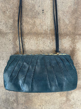 Vintage 80s Judith Leiber Reptile Purse in Deep Teal