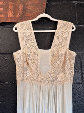 Antique 30’s Silk Chiffon pale blue slip dress | large