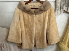 Vintage cream fur coat with collar