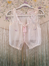 Antique Edwardian Cotton Lace Embroidered Corset Cover | Sm/M