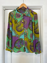 70’s Italian viscose novelty print blouse- medium