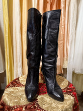 Vintage 80’s Black Leather Knee High Boots | 8.5