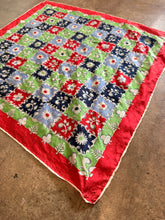 50’s silk floral small square scarf