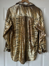 Vintage metallic gold tiger striped blouse