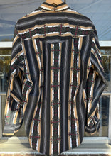 Vintage 90s Express Rider Aztec Striped Western Button Up Shirt|XL