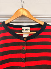 90’s BDP Red & Black Cotton Stripe Crop Long Sleeve | Medium