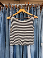 Vintage Black & White Cutoff Stripe Tank | Small