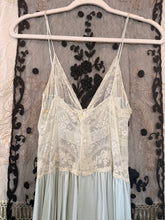 Antique 30’s Sea Foam Green Silk Slip Dress | Small