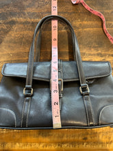 Vintage Y2K Coach Hamptons Black Leather Flap Satchel Bag