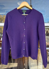 Vintage Ralph Lauren purple wool cardigan sweater- medium
