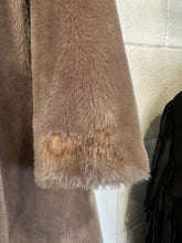 Vintage faux fur hooded trench coat