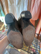Vintage Dan Post Two-Tone Gray & Brown Teju Lizard Skin Cowboy Boots Women's Size 8C Wide