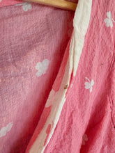 60’s pink shamrock blister crepe cotton crop top | medium