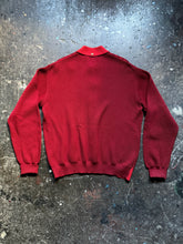 Vintage 50’s Damon Red Two Tone Stripe Wool cardigan | Medium