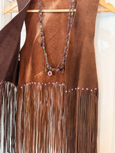 70’s Brown Suede Beaded Fringe vest | small