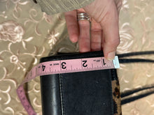 Vintage Brighton leopard print shoulder bag with black leather and braided straps