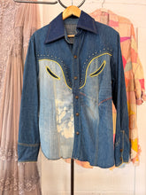 Vintage 70’s Handmade Denim Scrap Selvedge Studded Shirt | M/L