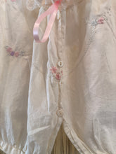 Antique Edwardian Cotton Lace Embroidered Corset Cover | Sm/M