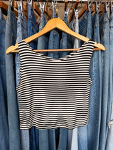 Vintage Black & White Cutoff Stripe Tank | Small