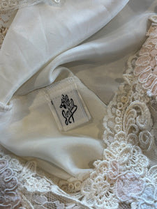 80’s Satin & Lace drop waist slip set | Medium