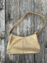 90’s Fossil metallic gold shoulder bag with gold tone hardware