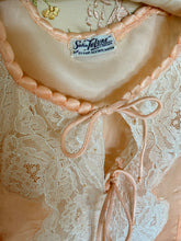 30’s Peach Satin Tulure Bed Jacket | Medium