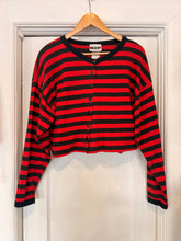 90’s BDP Red & Black Cotton Stripe Crop Long Sleeve | Medium