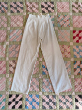 40’s ivory corduroy high waisted wide leg trousers | waist: 26"
