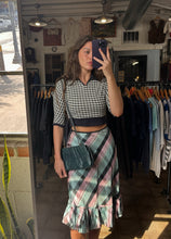 Vintage 70s Princess Pat Plaid Midi Skirt|26”