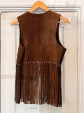 70’s Brown Suede Beaded Fringe vest | small