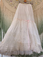 Antique Edwardian Layered lace embroidered petticoat skirt | xs