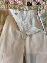 40’s ivory corduroy high waisted wide leg trousers | waist: 26"